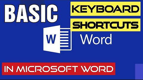 Basic Keyboard Shortcuts in Microsoft Word (Word Tips)