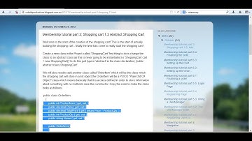 Membership tutorial part 3 Shopping cart 1 3 Abstract Shopping Cart