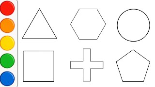 Shapes Drawing for Kids | Easy 2d Shapes Drawing and Coloring | Learn Shapes for Preschool