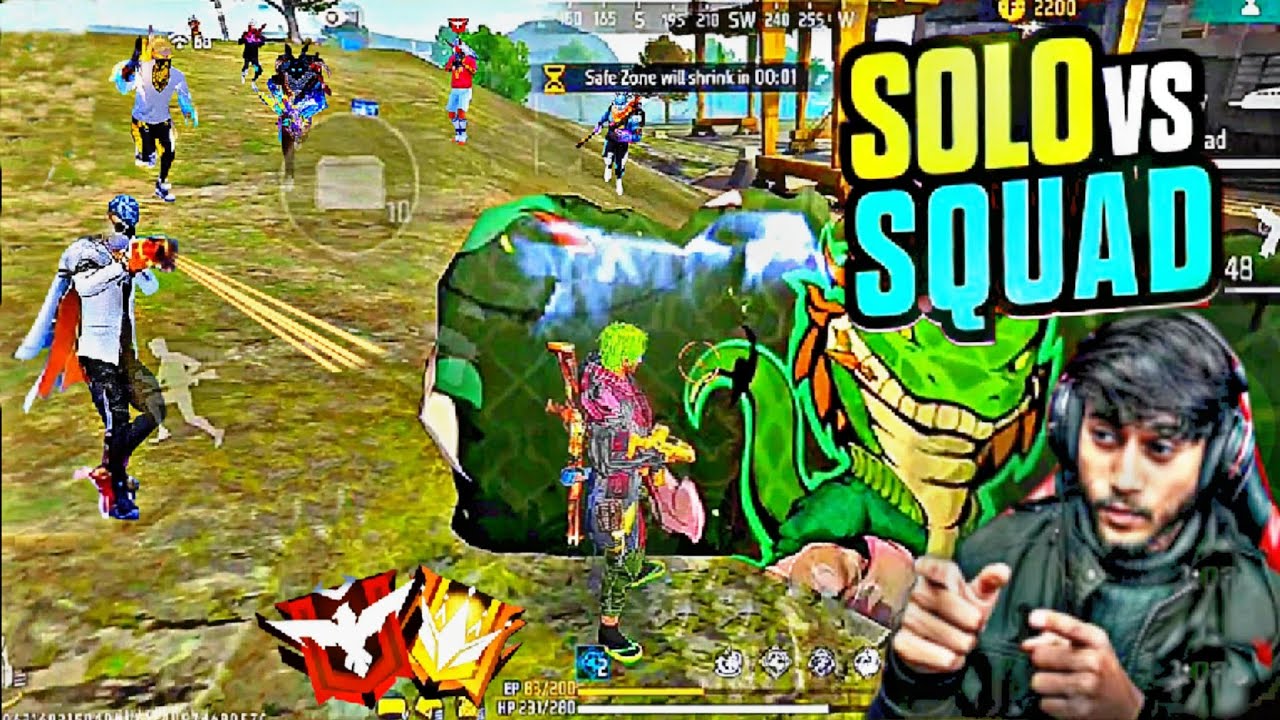 solo vs squad free fire 🔥 || solo vs squad gameplay - YouTube