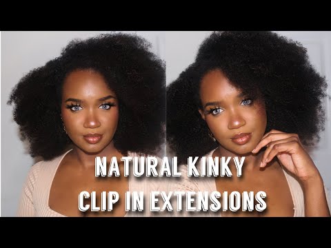 video about Clip in Hair Extension Afro Kinky Curly Jet Black 14&16 Inch