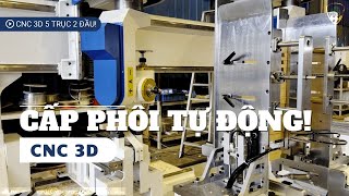 Máy cnc 3D 5 Trục 2 Đầu làm việc, cấp phôi tự động Pro-Master-T4x2A