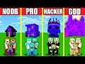 Minecraft Battle: PORTAL HOUSE BUILD CHALLENGE - NOOB vs PRO vs HACKER vs GOD / Animation NETHER