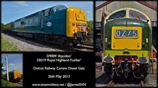 D9009 Alycidon and 55019 Royal Highland Fusilier in profile at Didcot Railway Centre 26-05-13