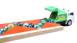 Marble Run Race Asmr Haba Wooden, Dump Truck, Garbage Truck