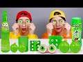 Yeşil yiyecek Jöleli Tatlı Mukbang DONA