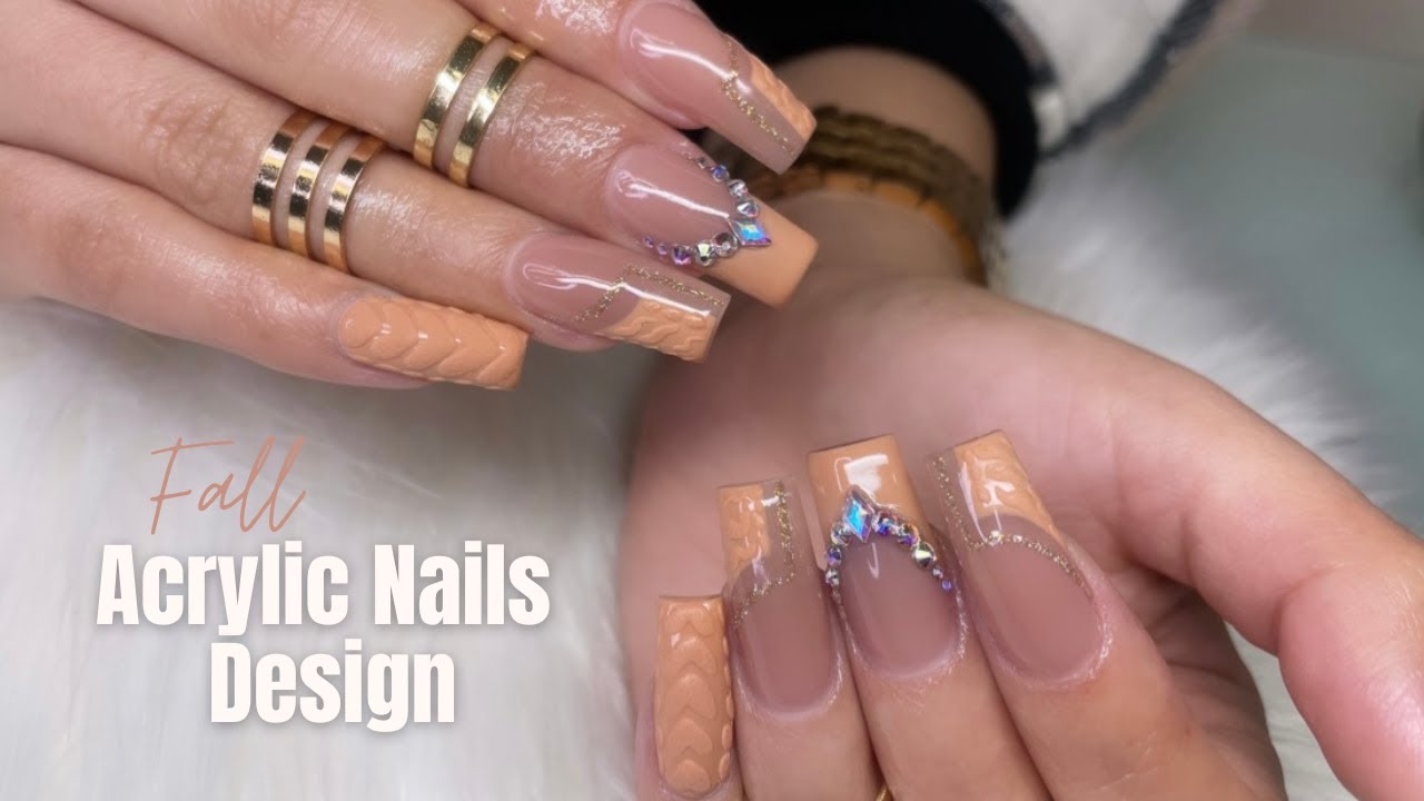 Sweater Weather French Tips Acrylic Nails Tutorial | Artistry Nails