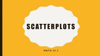Math 30-3 - Scatterplots