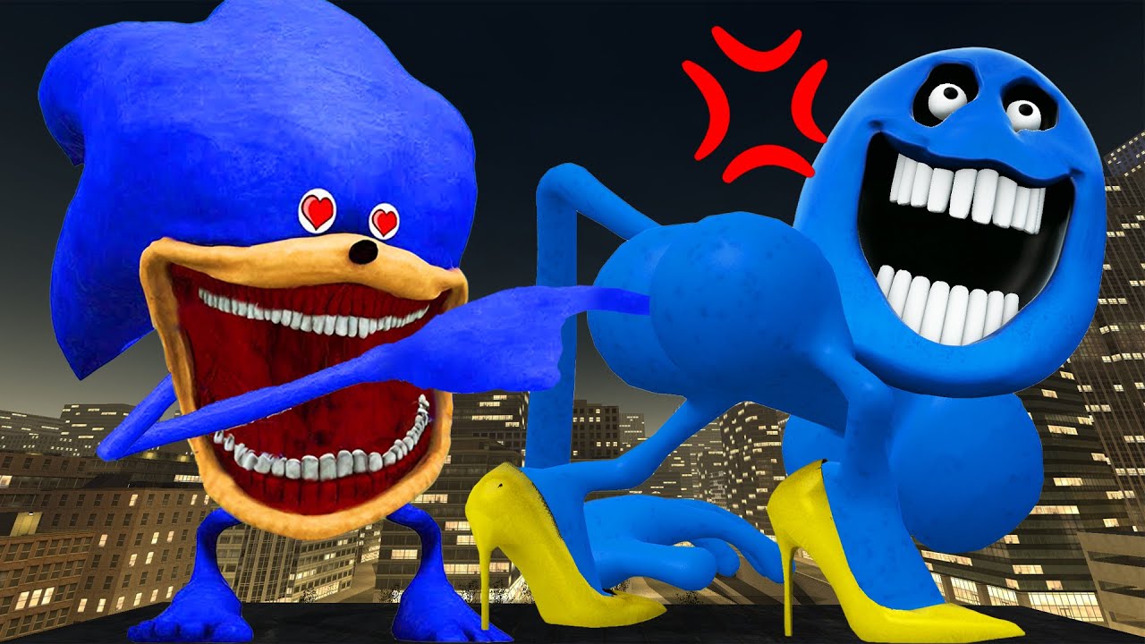 Что произойдет, когда SONIC TAPES KICK On Sonic HUNGRY SNAKE TAPES LOVE In Garry's Mod!