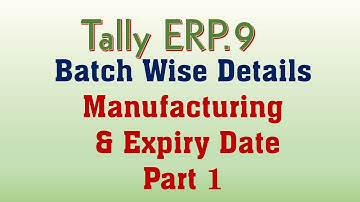 How to activate Batch Wise Details in Tally ERP 9 Tamil Tutorial/ manufacture / expire date entry