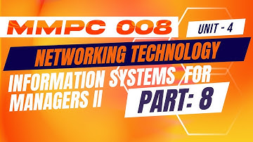 IGNOU MBA JOURNEY MMPC:008: INFORMATION TECHNOLOGY AN OVERVIEW| UNIT 4:NETWORKING TECHNOLOGY |PART 8