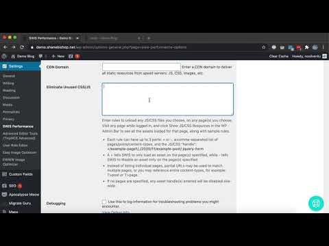 Disable Unused JS/CSS with SWIS Performance