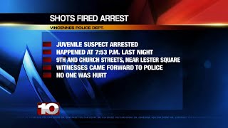 Juvenile arrested in Vincennes for allegedly firing gunshots from a vehicle