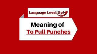 To Pull Punches Meaning | English Level Up