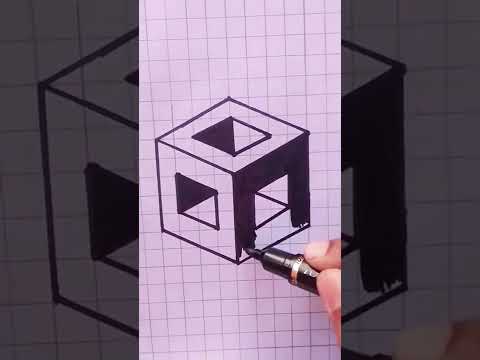 Cube Easy drawing |How To Draw Unique drawing | Unique Idea drawing | #