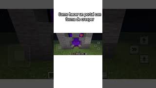 como hacer un portal al nether con forma de creeper #minecraft #video #shorts
