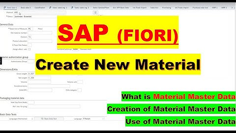 How to creat new material in SAP Fiori? Material master data in SAP Fiori | Material Managment SAP