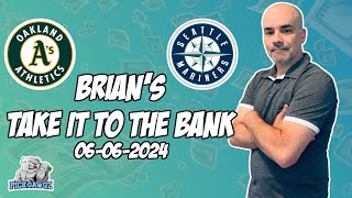 Free MLB Betting Predictions Today 6/6/24 MLB Picks | Brian's Take it to the Bank