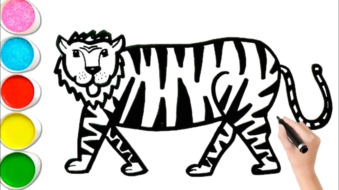 Tiger Drawing Most Simple Ever | Tiger drawing | Tiger Drawing from Number | Simple drawing