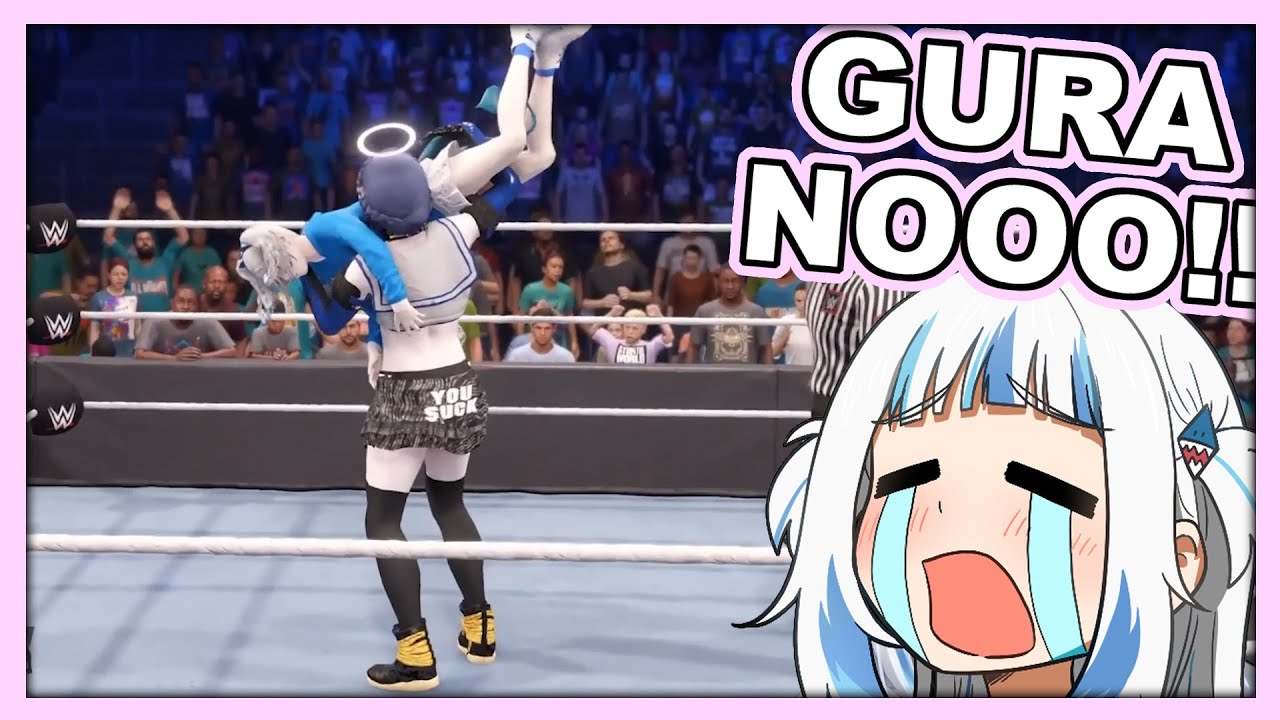 Gura reacts to Gura vs Kronii in WWE...