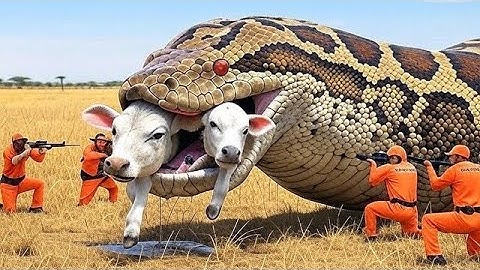 Courageous Rescue Team Fights Giant Python to Save Innocent Cow 🐍
