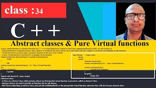 34 Abstract Class Pure Virtual function | C++ Programming Tutorial for beginners | cpp | C plus plus by tech fort 17 views 3 years ago 40 minutes