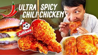 Jollibee ULTRA SPICY Chili Chicken & Burger King SPICY BURGER | Singapore Fast Food Tour
