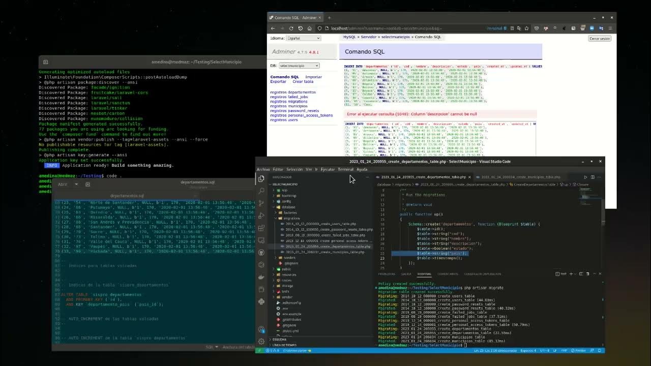 Laravel select anidado con javascript youtube