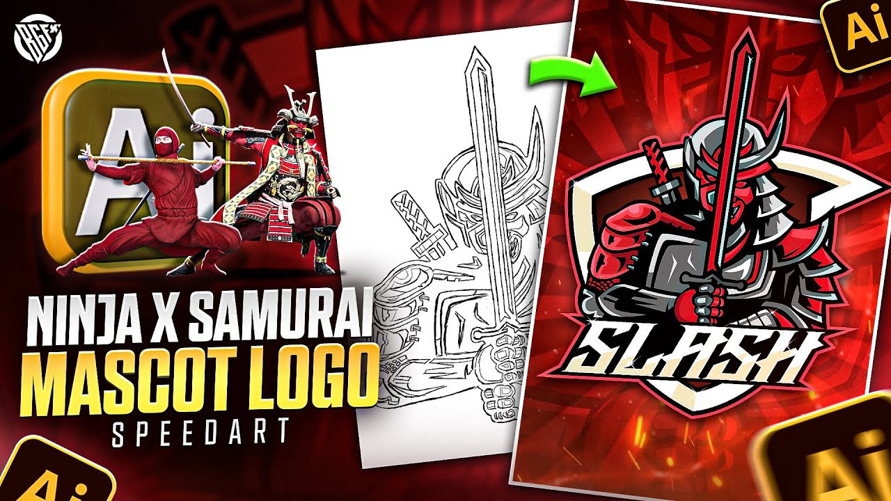 Ninja X Samurai | Mascot Logo Esports | Speedart | Adobe Illustrator CC | BOSS GFX