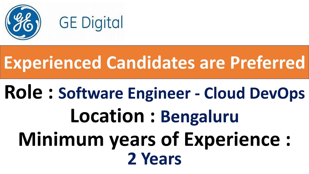 GE Digital Hiring Software Engineer - Cloud DevOps I Experienced ...