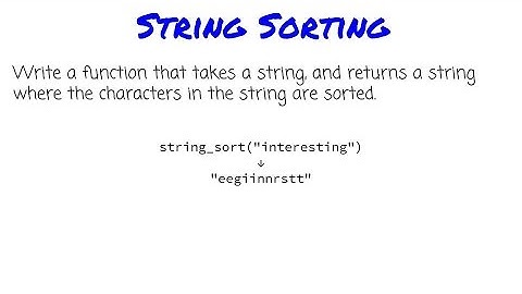 019 - String Sorting