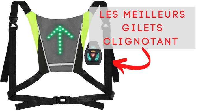 Gilet Dossard à LED Clignotant réfléchissant avec Signalisation de