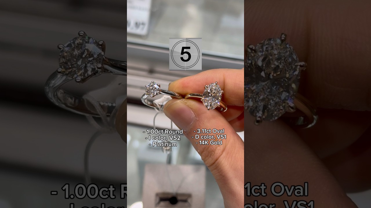 Какое бриллиантовое кольцо дороже???🤔🤔🤔