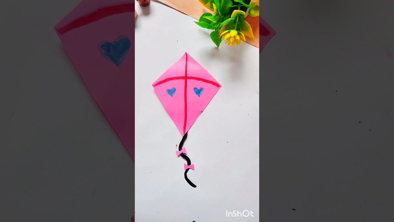 how to make paper kite/easy paper craft
