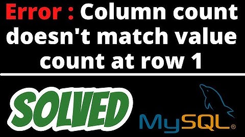 Error Column count doesn