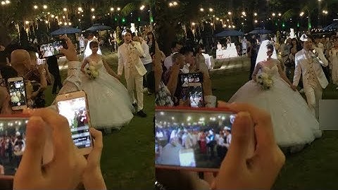 Vợ chồng Khởi My - Kelvin Khánh hát "60 năm cuộc đời", nhắng nhít tung hoa trong tiệc cưới