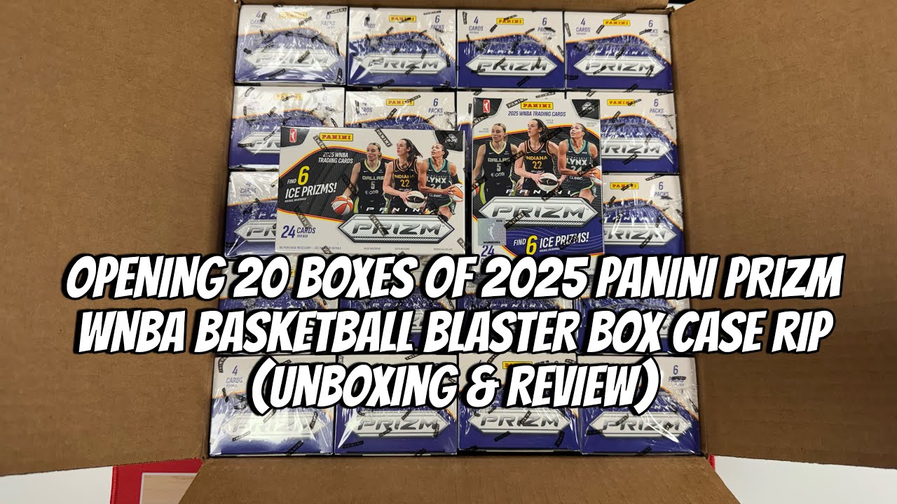 Распаковка 20 коробок с баскетбольными карточками Panini Prizm WNBA 2025 года (распаковка и обзор).