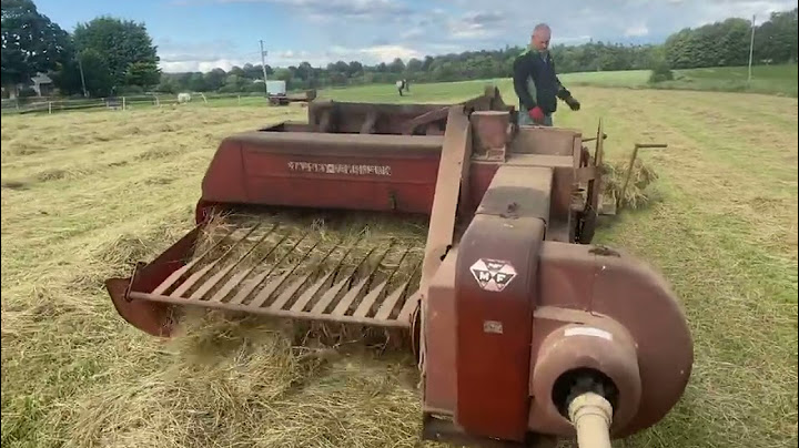 MF20 square baler and pyramid sled bailing hay in Scotland 23