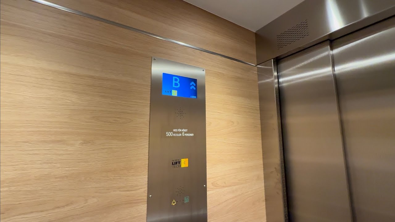 MODERNIZED!!! The 1976 KONE Roped Hydraulic Elevator @ Östra Parkgatan 4, Söderhamn, Sweden.