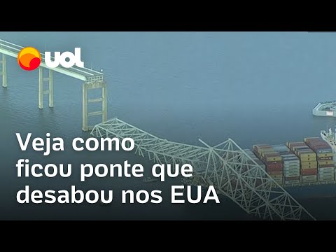 Navio bate na ponte: Imagens aéreas mostram como ficou ponte Francis Scott Key em Baltimore; vídeo