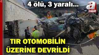 Çankırı'da katliam gibi kaza! TIR otomobilin üzerine devrildi: 4 ölü, 3 yaralı | A Haber
