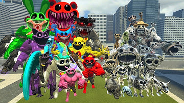 NEW EVOLUTION SMILING CRITTERS FAMILY POPPY PLAYTIME CHAPTER 3 VS MONSTER ZOONOMALY IN GARRY