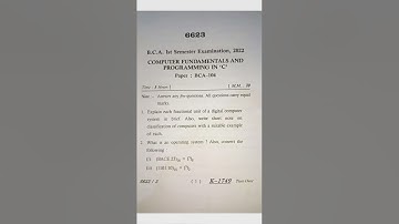 BCA question paper LU Semester 1 Programming in C and Computer Fundamentals. #bca  #1semester