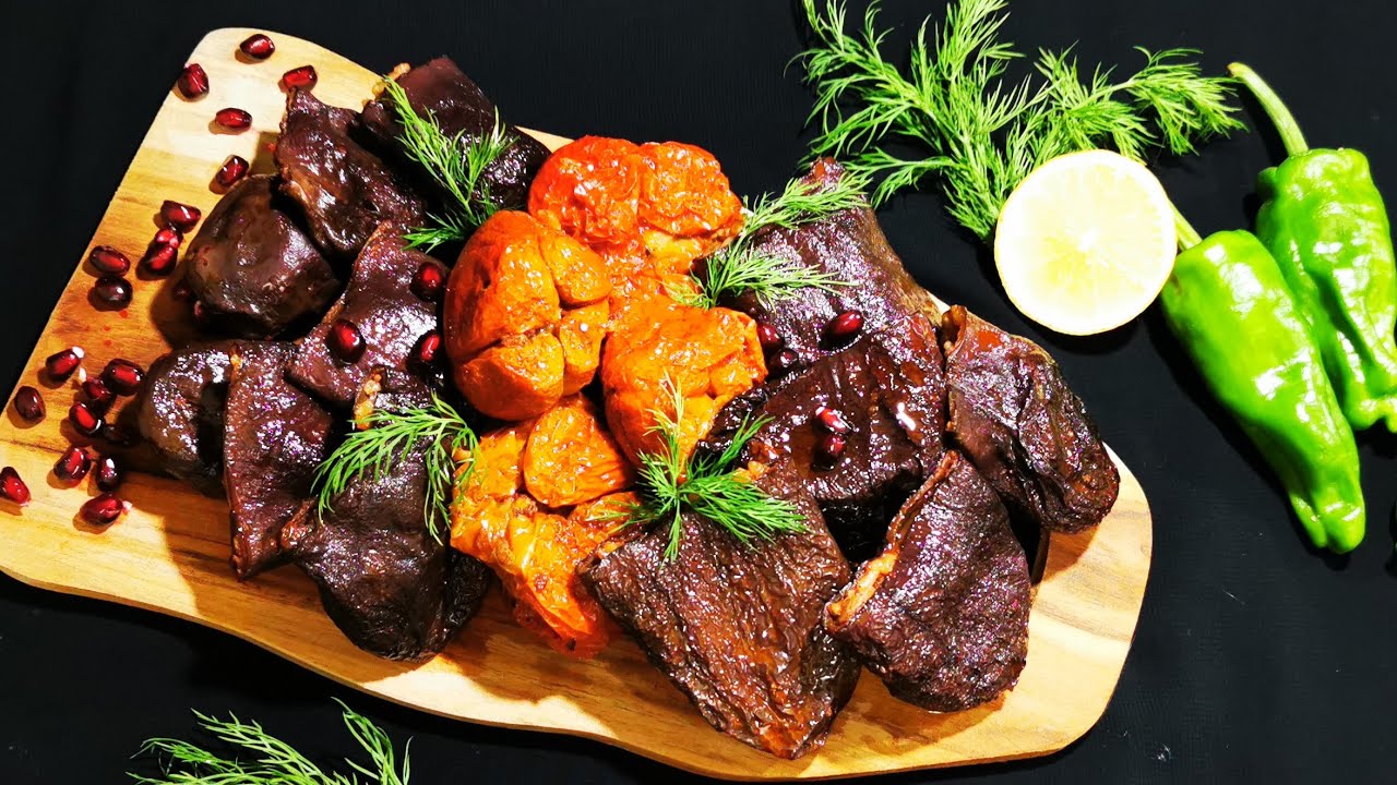 دولمة باذنجان مجفف على طريقة التركيه روووعه لازم تجربوها