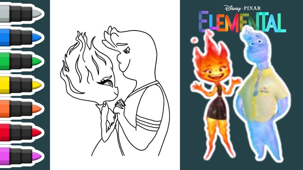 Давайте раскрасим Эмбер и Уэйда! Весёлое видео-раскраска по элементам