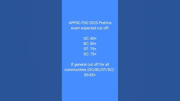 APPSC FSO 2025 Prelims exam expected cut off Mark