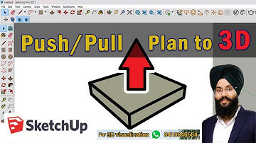 Sketchup Plan to 3D | Push/Pull Command SketchUp
