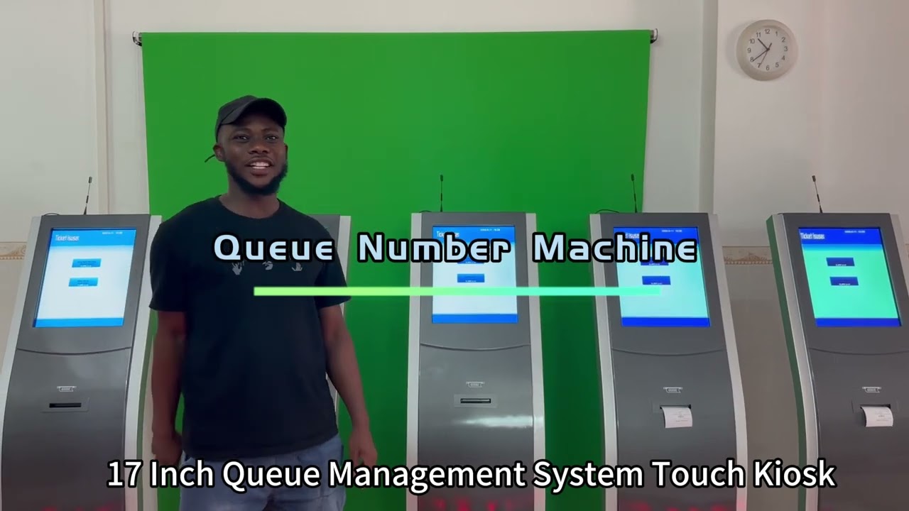 Arabic Languange, 17 inch touch screen queue system kiosk with cms, led display , calling pad