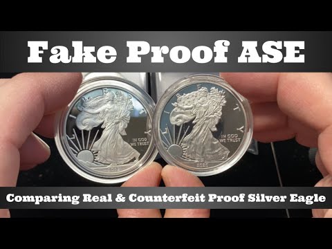 Comparing Real Proof Silver Eagle With Counterfeit Proof Silver Eagle