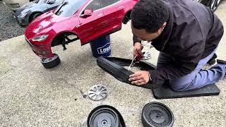 Power wheels tire upgrade, replace kids Tesla tires